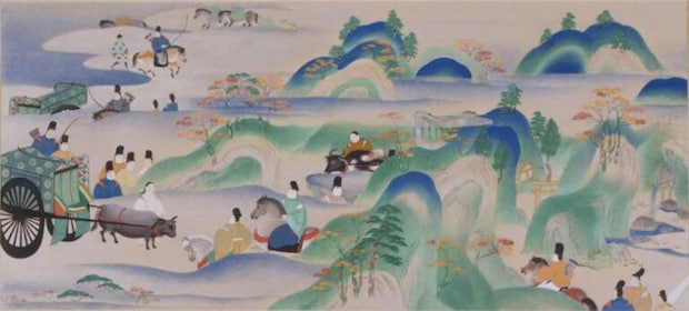 源氏物語絵巻 関屋 絵（復元模写）　加藤純子筆　平成17年（2005）　徳川美術館蔵