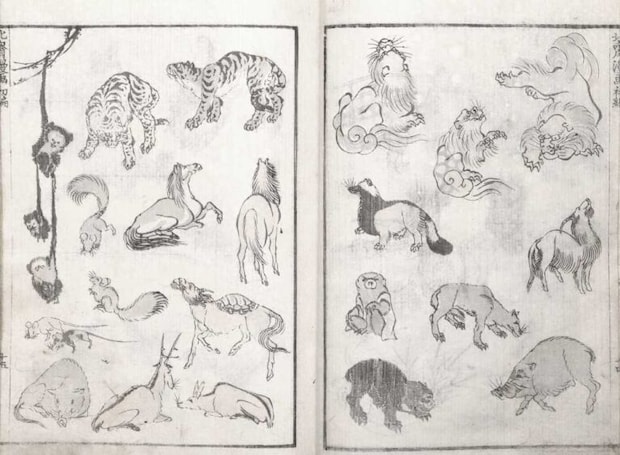 『北斎漫画』初編「動物」