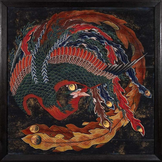 東町祭屋台天井絵「鳳凰」