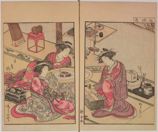 北尾重政・勝川春章《青楼美人合姿鏡》