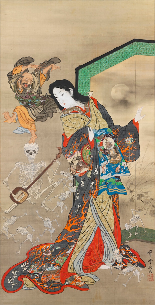 地獄太夫と一休 河鍋暁斎 一幅 明治4～22年（1871‒89）