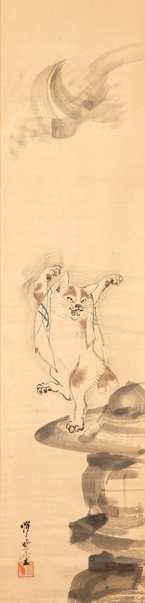 猫又図 河鍋暁斎 一幅 明治4～22年（1871‒89）