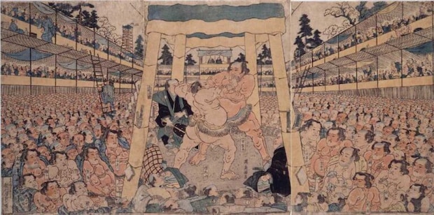 相撲取組図　渓斎英泉/画　文政7年(1824)頃