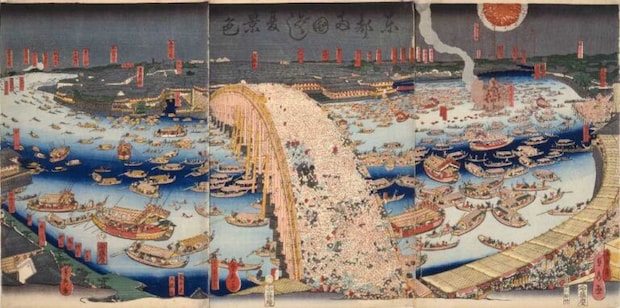東都両国ばし夏景色　橋本貞秀/画　安政6年(1859)