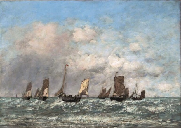 ウジェーヌ・ブーダン 《ベルク、出航》 1890年 油彩／カンヴァス 79×110.2cm　ランス美術館 （inv.907.19.34） C. DEVLEESCHAUWER©