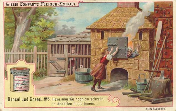リービッヒ社の肉エキスを宣伝する広告カード