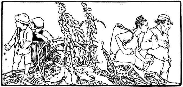 オットー・ウベローデ（Otto Ubbelohde, 1867〜1922年）による『ヘンゼルとグレーテル』の挿絵