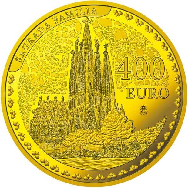 400ユーロ金貨＜サグラダ・ファミリア＞表面