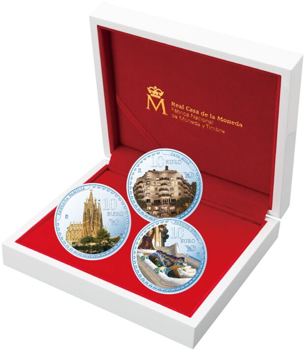 カラー銀貨 3種セット＜サグラダ・ファミリア＞＜グエル公園＞＜カサ・ミラ＞