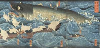 「讃岐院眷属をして為朝をすくふ図」嘉永4年(1851) 個人蔵
