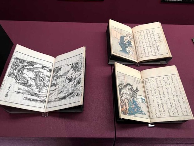 右2冊が『絵本百物語』　桃山人撰　竹原春泉画　1841年