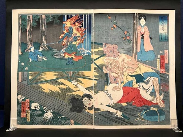 『風流人形の内、一つ家の図、祐天上人』　歌川国芳　1856年