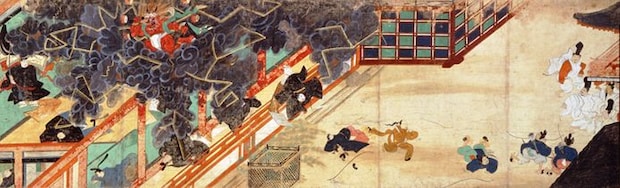 『北野天神縁起絵巻』清涼殿落雷事件