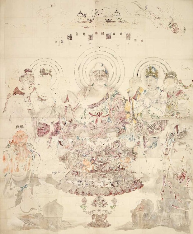 桜井香雲《法隆寺金堂壁画　九号壁　模本》