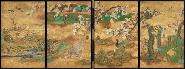 春景花鳥図襖