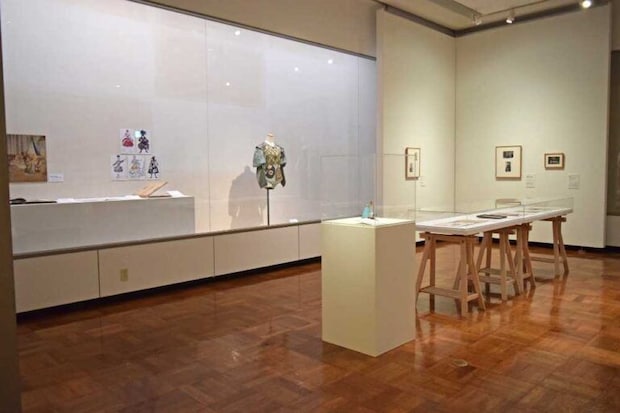 「ふたりのお姫さま」展示風景。「シンデレラ」や「眠れる森の美女」のバレエの衣装や公演の写真を見ることができます