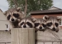 好奇心が止まらない！ 農場をのぞきにきたアライグマ赤ちゃんたち