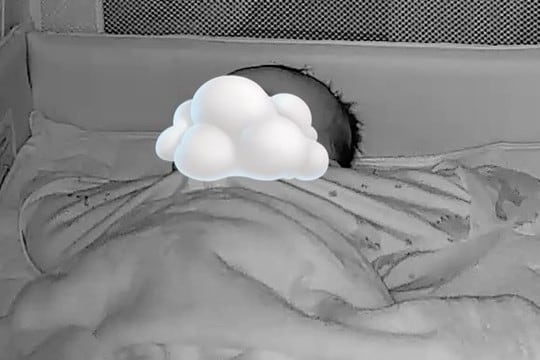 夜、寝静まった赤ちゃんに『忍び寄る影』が…カメラに映し出された『まさかの正体』が36万表示「遊びたいのかなｗ」「可愛くて笑った」と絶賛