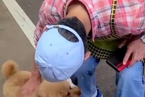 『焼き芋屋さんのおじさん』が降りてきて、散歩中の犬に…優しい世界すぎる『まさかの光景』が47万再生「なんて粋なおじさま」「犬好き伝わる」