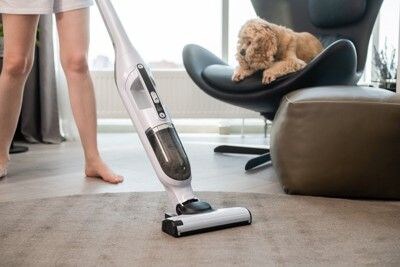 掃除機と犬