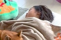 小学校に入学した６歳の女の子→体調不良でダウンしたら、犬が心配をして…『姉妹愛に溢れた光景』に涙「健気な姿にグッとくる」「感動した」