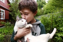 「出席率は100％」毎朝、少年と一緒に通学する飼い猫が、学校で大人気のマスコットに　英国スコットランド