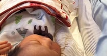 ベッドで横になる『生まれたばかりの赤ちゃん』→２匹の猫が近づいてくると…尊すぎる光景に５万いいね「幸せな気持ちになった」「優しい世界」