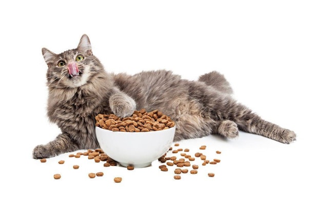 たっぷりのごはんを食べる猫