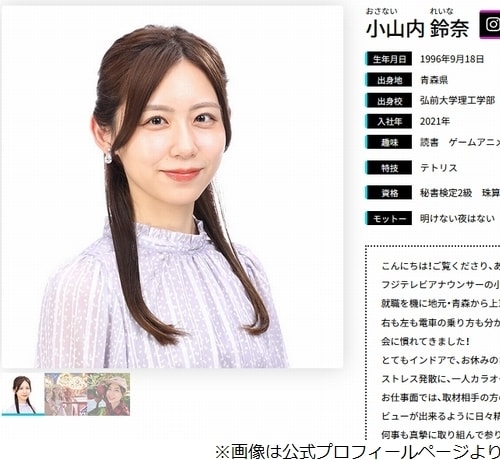 フジ小山内鈴奈アナ、何かと入れ替われるなら「“都内の学生”になりたくて」