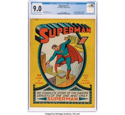 屋根裏部屋で発見された「スーパーマン」創刊号、新記録の14億3000万円で落札