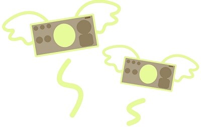 お金が飛ぶイラスト