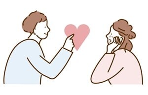 恋愛を楽しむ男女のイメージイラスト