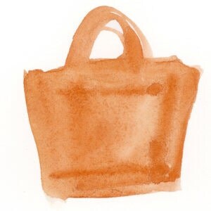 淡い茶色のバッグのイラスト