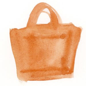 茶色のバッグのイラスト