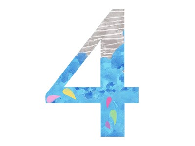 数字の4のイラスト