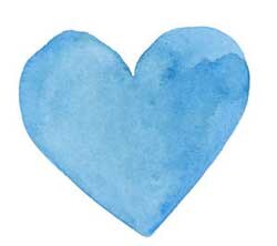 青いハートのイラスト