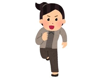 走る女性のイラスト