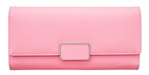 ピンク色の長財布
