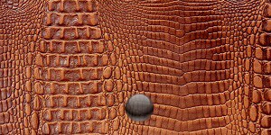 ブラウンのワニ皮の財布