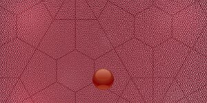 幾何学模様デザインの赤い財布