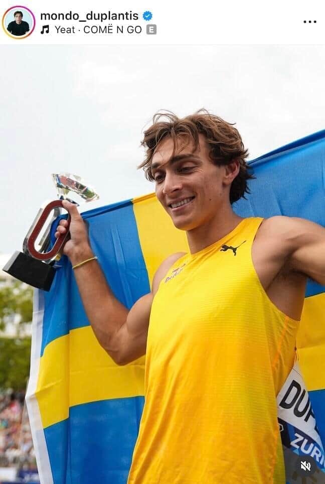 アルマンド・デュプランティス選手のインスタグラム(@mondo_duplantis)より