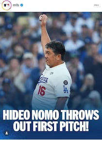 野茂英雄氏がワールドS始球式、トルネード「封印」もファン感動...「レジェンドの風格は流石」「胸が熱くなる瞬間」