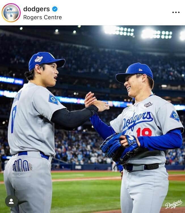ドジャーズの公式インスタグラム(@dodgers)より