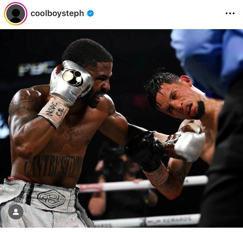 パンチを打ち込むフルトン(本人イスタグラムより)