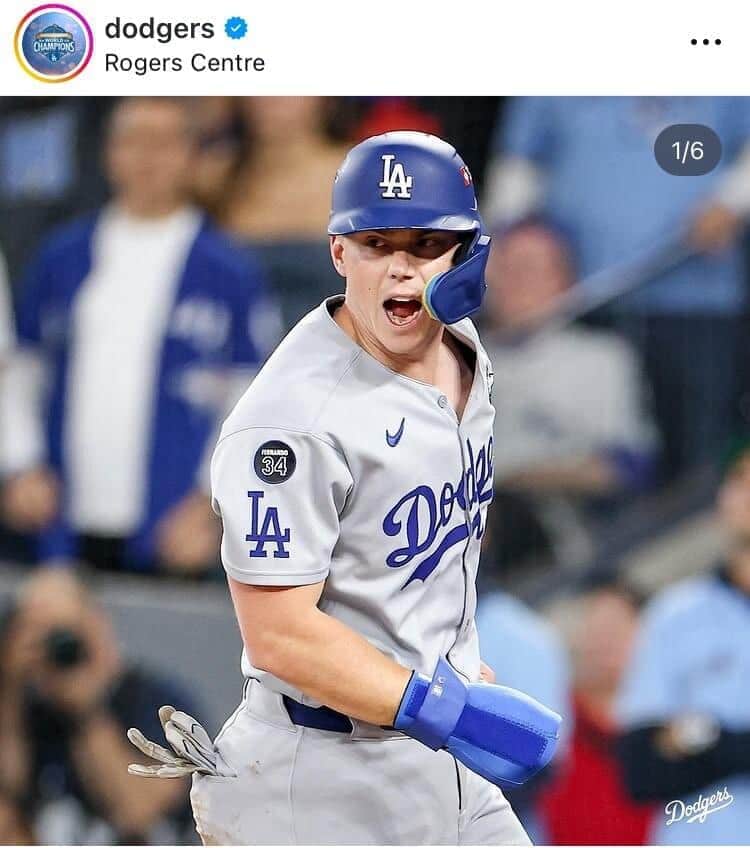 ドジャースの公式のインスタグラム(@dodgers)より
