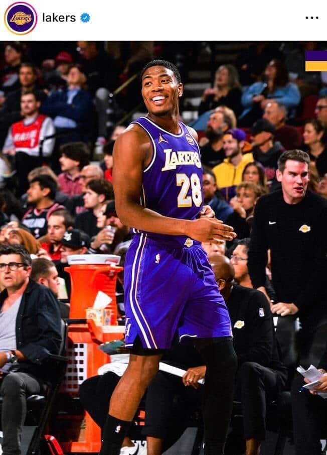 NBAレイカーズの公式インスタグラム（＠lakers）より