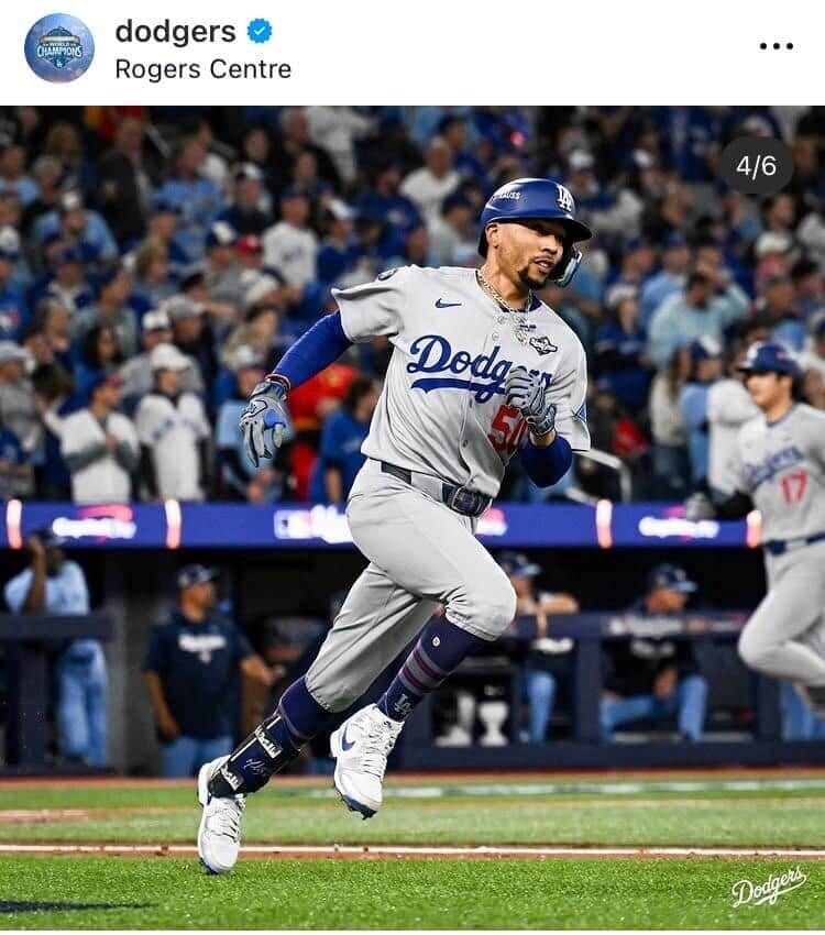 ドジャースの公式のインスタグラム（＠dodgers）より