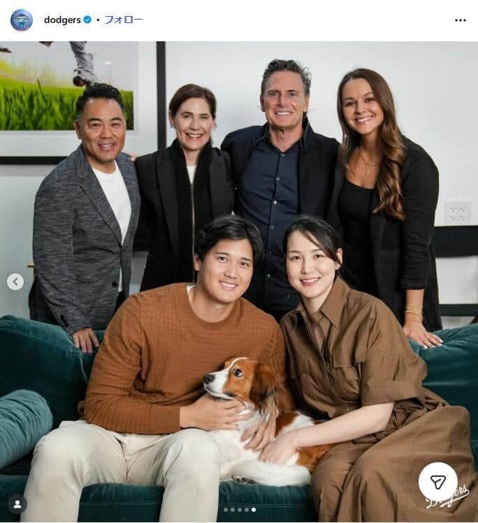 ドジャースの公式のインスタグラム（＠dodgers）より