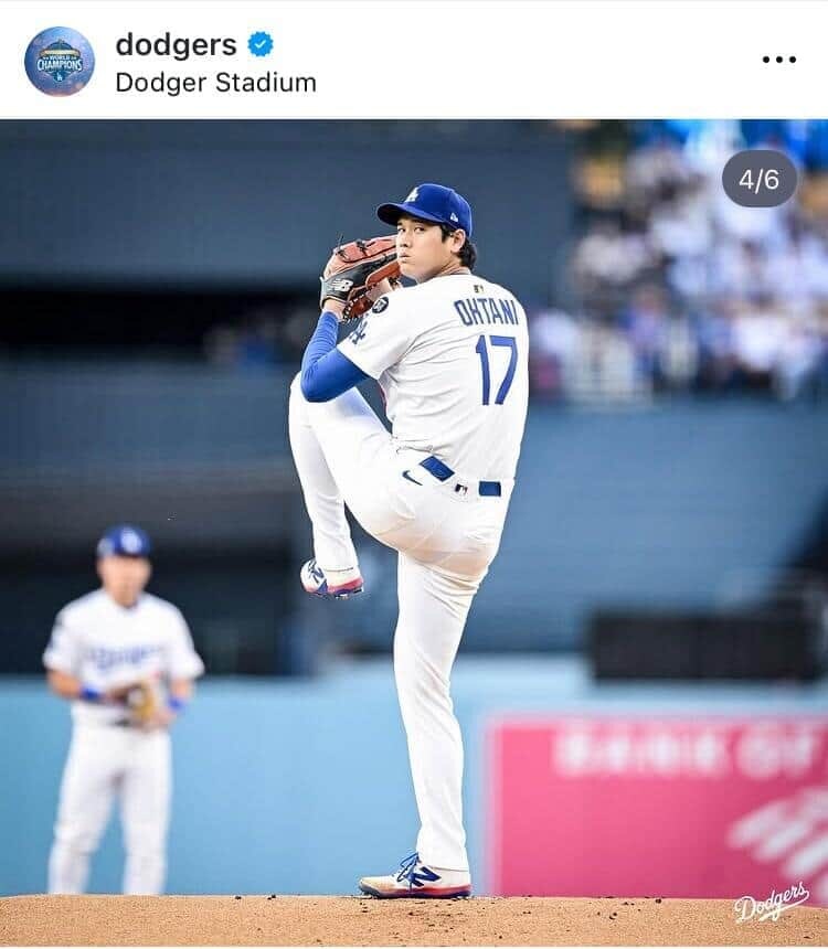 ドジャースの公式のインスタグラム(@dodgers)より