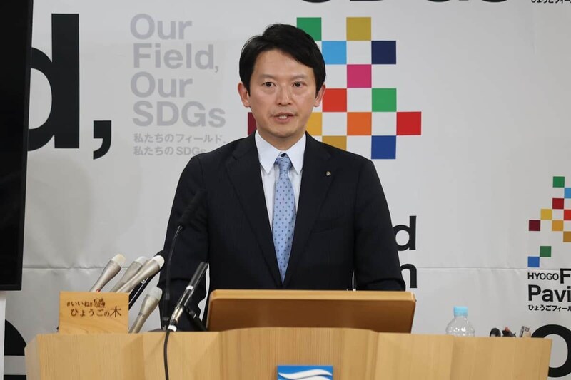 定例会見での斎藤元彦・兵庫県知事（2025年3月27日撮影）